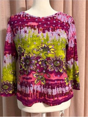 Vanity Y2k Floral Sequins Top